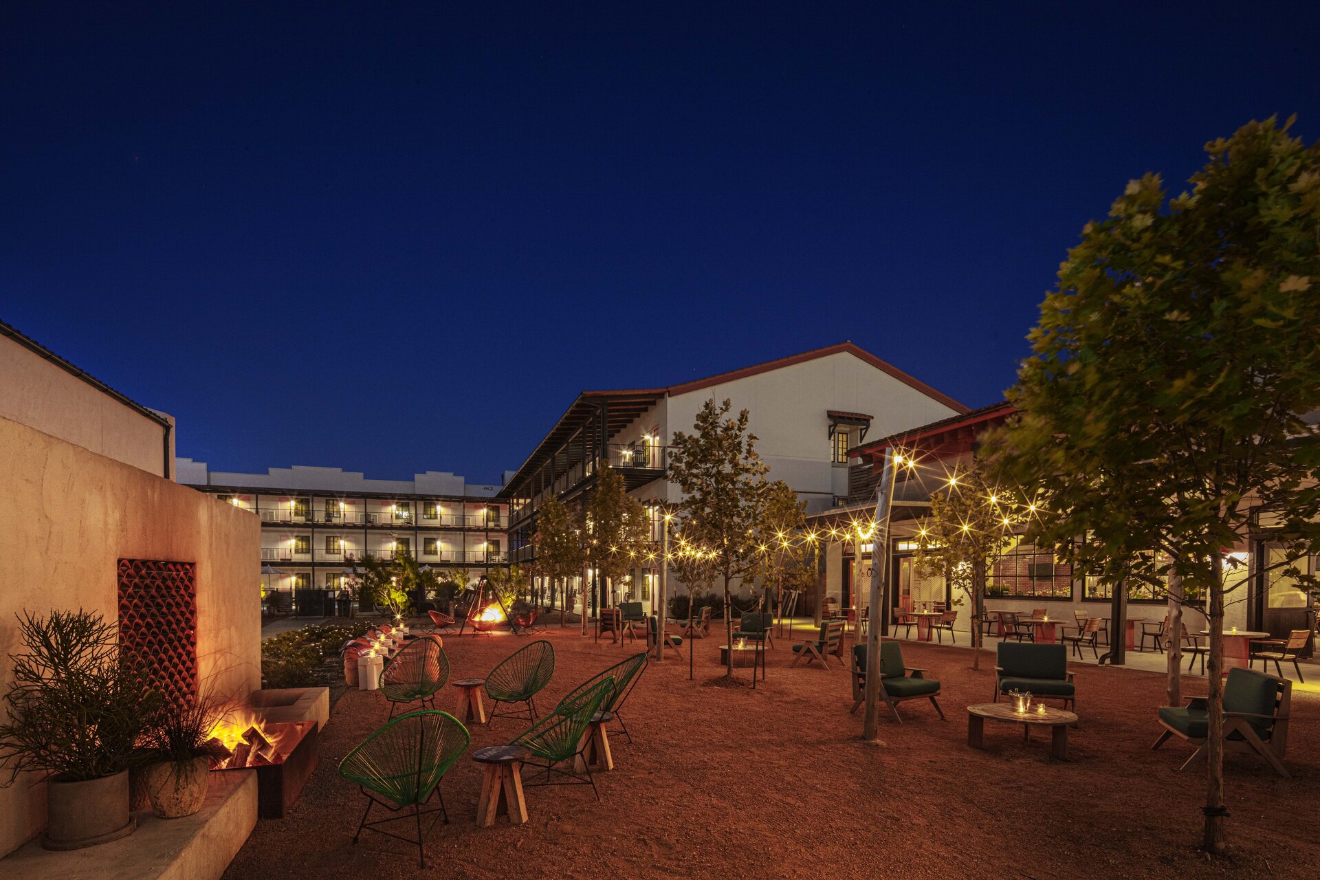 Pool courtyard during the day